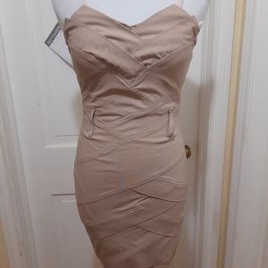 Tan Mid Dress by Jazzberry Size M (Fits like XS/S due alternations) Pre-loved